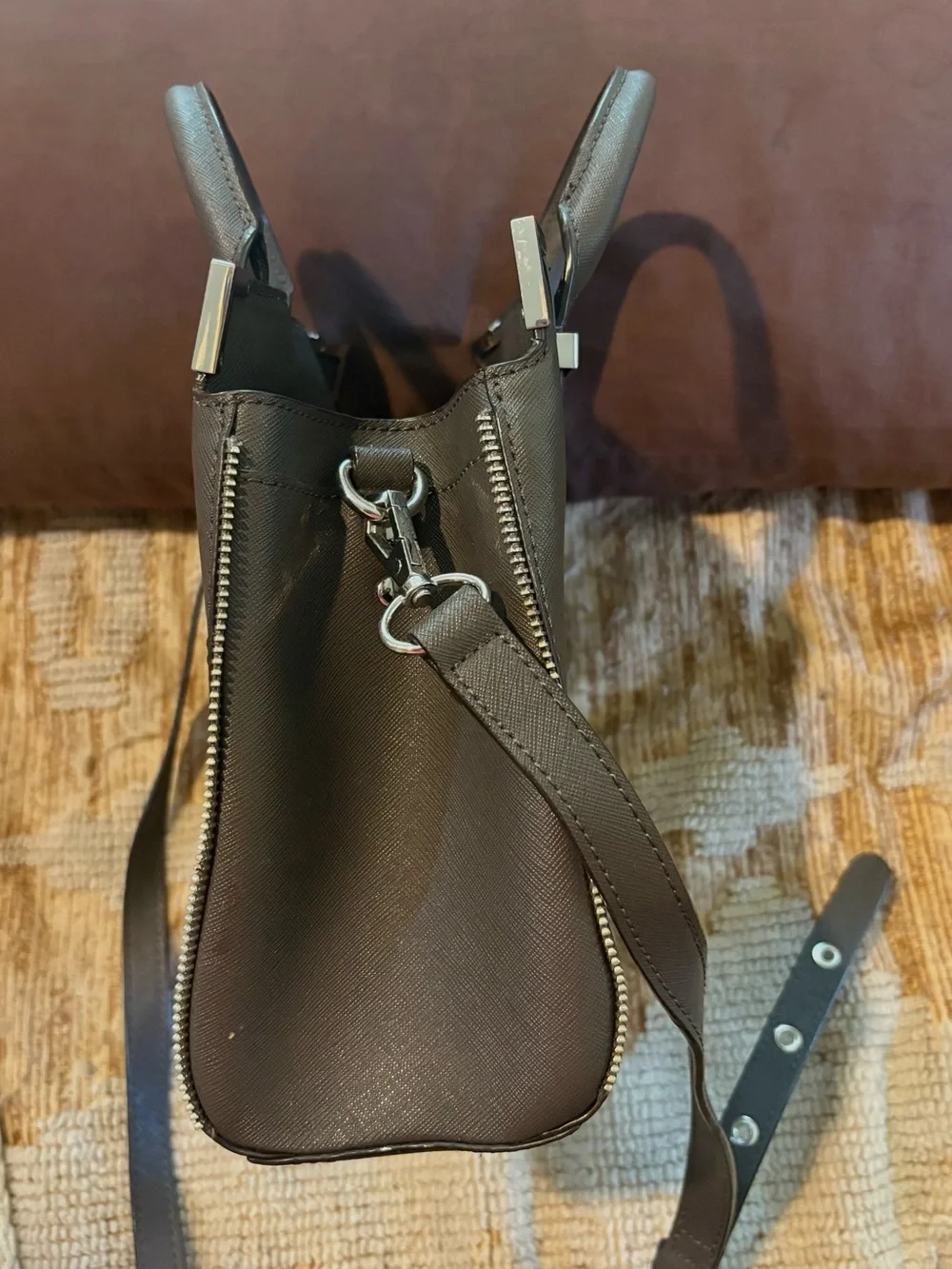 Rebecca Minkoff Smoke Zipper Satchel NWOT